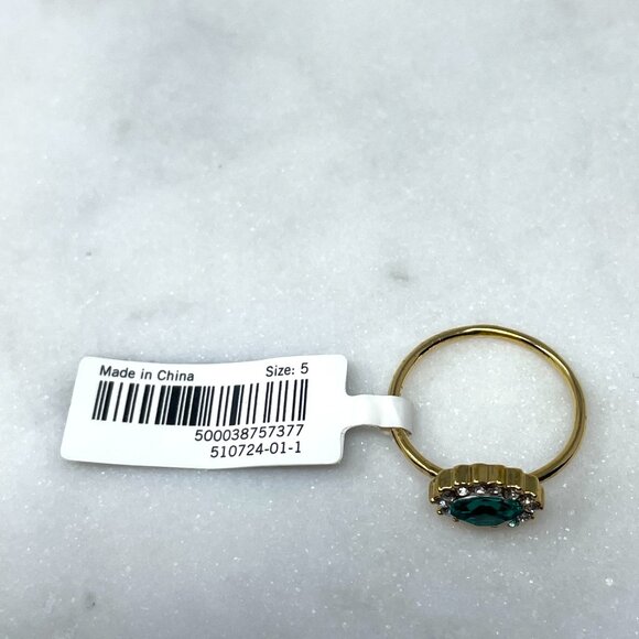 Banana Republic NWT Emerald Gem Floral Ring, Size 5 - Picture 4 of 5